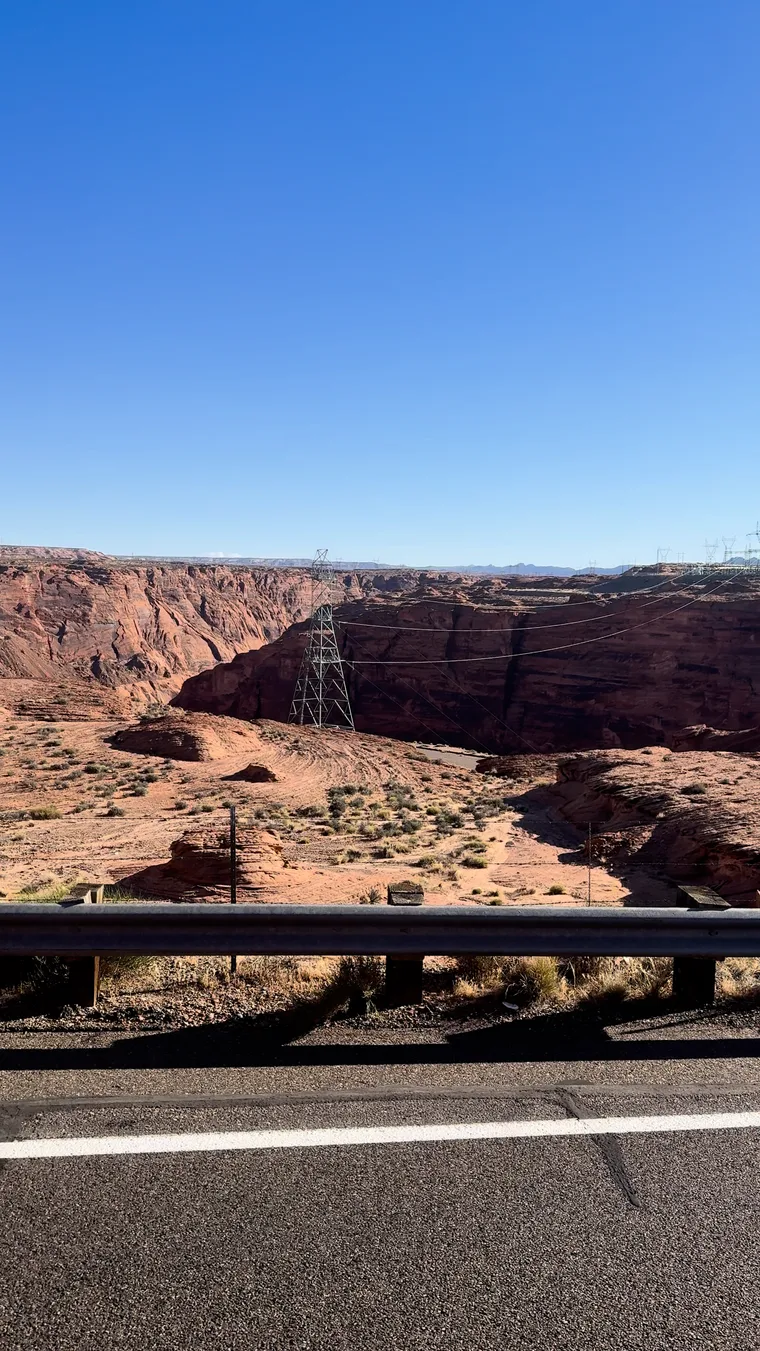 Canyon overlook beside a desert highway